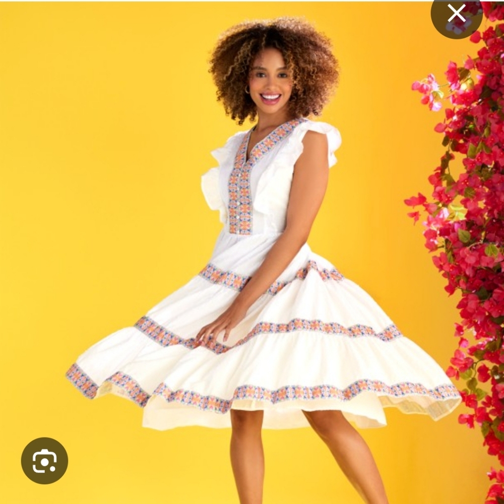 Disney White Swiss Dot Encanto Dress Size M